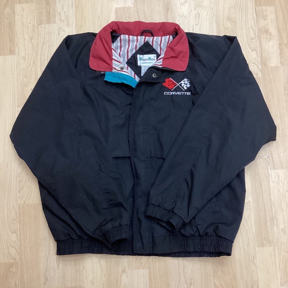 Corvette WinnerMate Colorblock Windbreaker Black/Red Jacket size XL